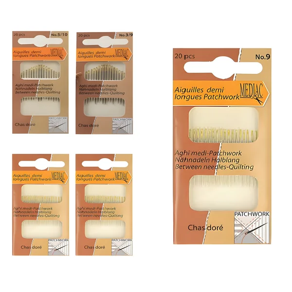 Agujas para Patchwork ojo dorado distintos grosores - Mediac