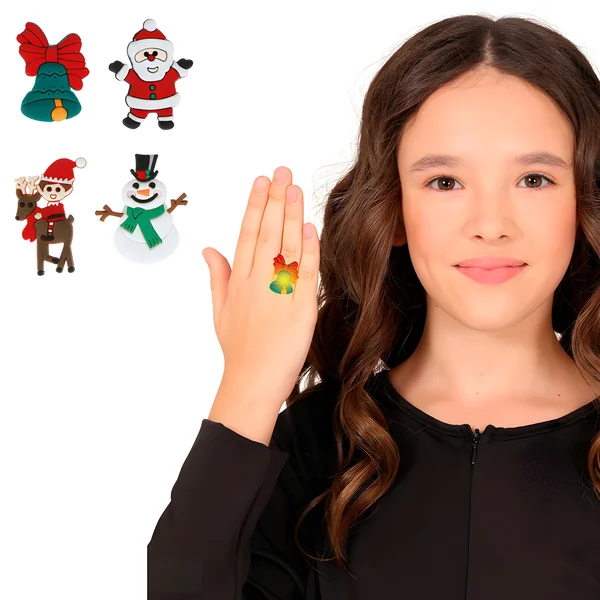 Anillo con luz de navidad de 3,5 cm - 1 unidad