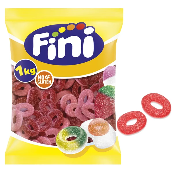 Aros de fresa con azúcar - Fini - 1 kg