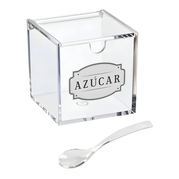 Azucarero transparente con cuchara