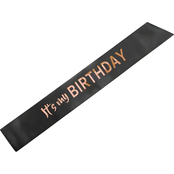 Banda de cumpleaños con texto en rosa dorado - Imagen 4