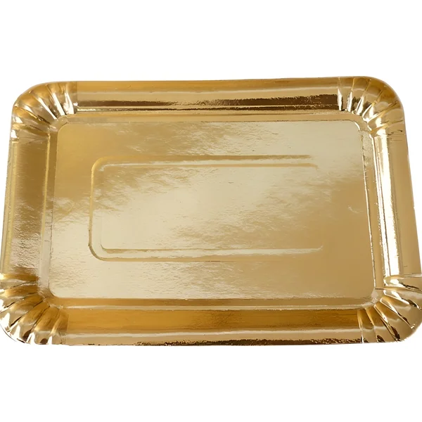 Bandeja de 28 x 22 cm dorada - 100 unidades