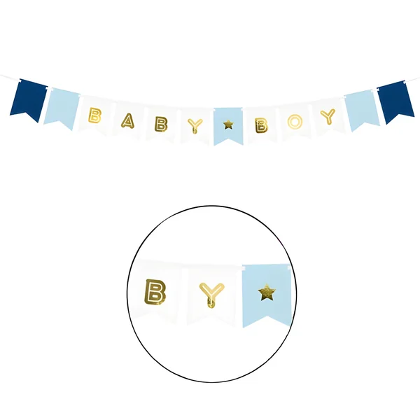 Banderín Baby Boy azul - 1,60 m