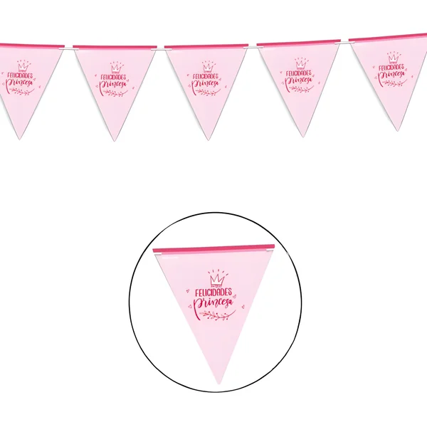 Banderín de Felicidades Princesa - 3,00 m