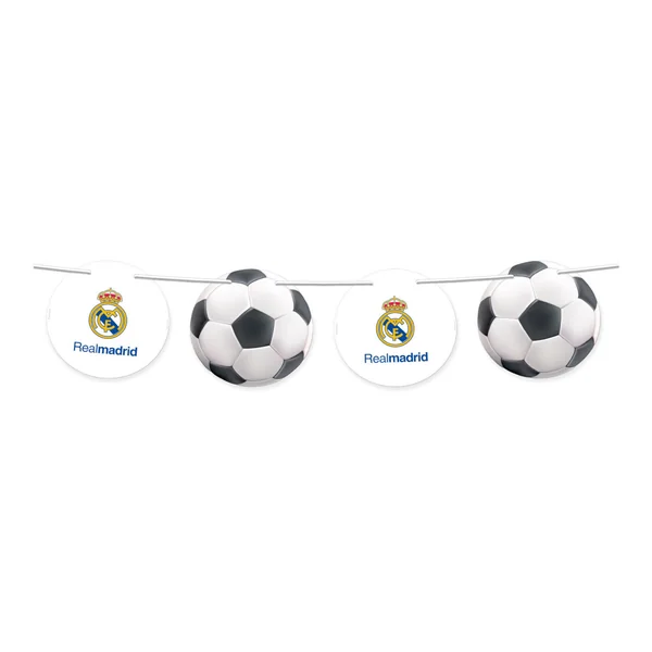 Banderín de Real madrid escudos y balones
