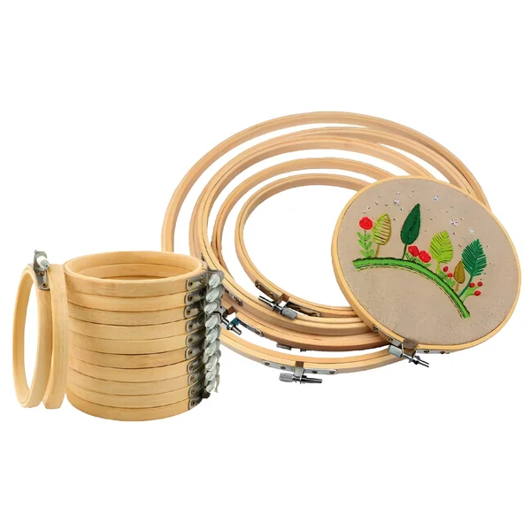 Bastidor circular para bordar de 25 cm de bambú - Nadel - Imagen 3