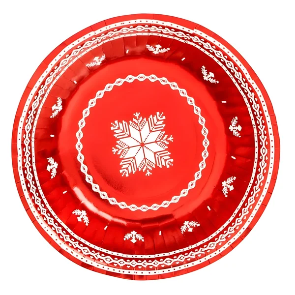 Bols de Navidad bordado rojo de 350 cc - 6 unidad