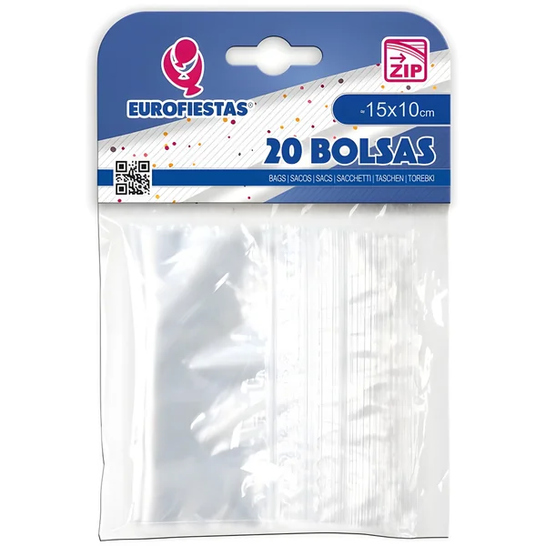 Bolsa cierre zip de 15 x 10 cm - 20 unidades