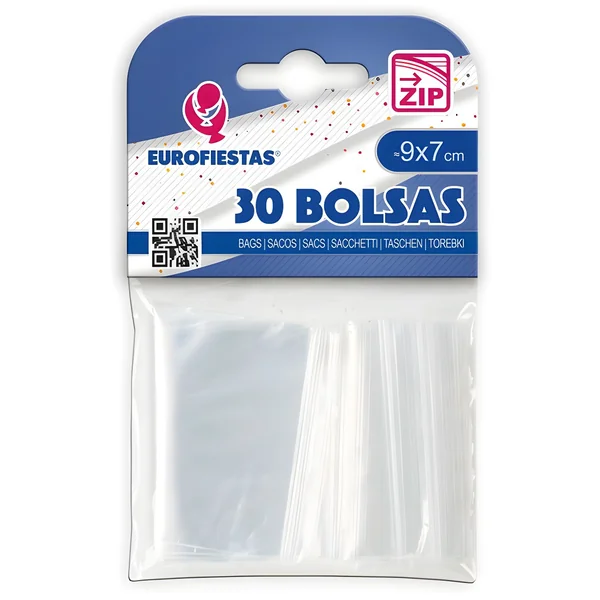 Bolsa cierre zip de 9 x 7 cm - 30 unidades