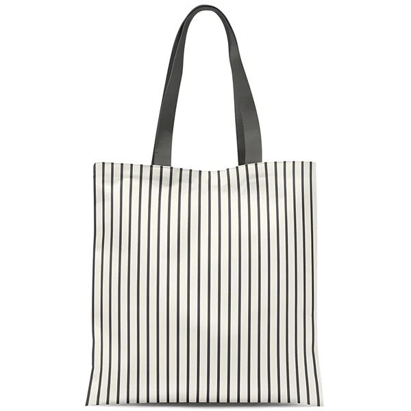 Bolsa de tela blanca a rayas de 48 cm