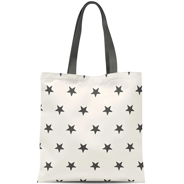 Bolsa de tela blanca con estrellas