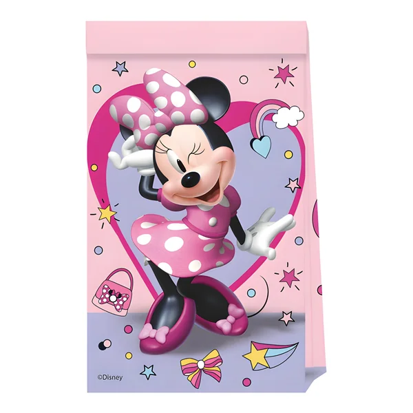 Bolsas de papel de Minnie y Daisy rosa - 4 unidades