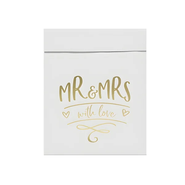 Bolsas de papel Mr and Mrs dorado - 6 unidades