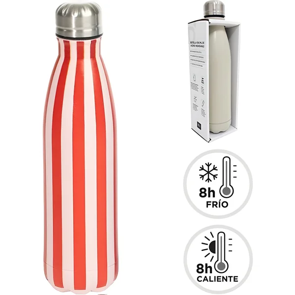 Botella de 0,5 L a rayas rojas y blancas - Imagen 2