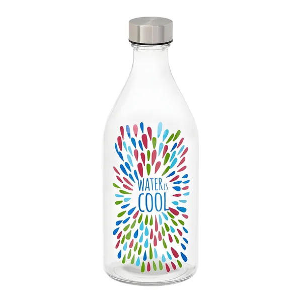 Botella de 1 L Water is cool con tapón de acero