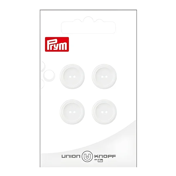 Botones blancos con borde de 1,5 cm - Prym - 4 unidades