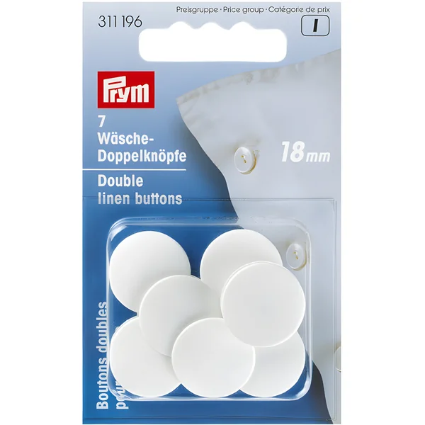 Botones de 1,8 cm dobles para ropa - Prym - 7 unidades