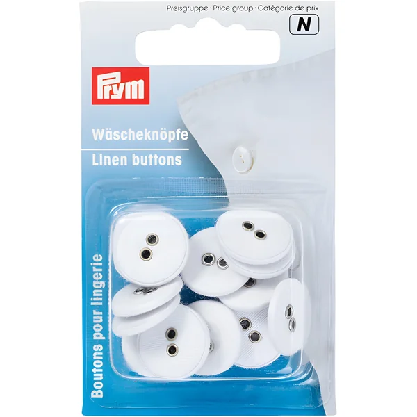 Botones de 1,8 cm lavables de lino - Prym - 18 unidades