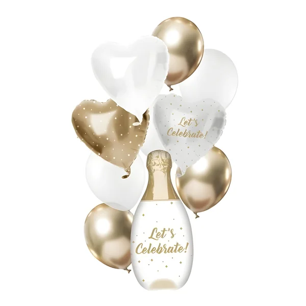 Bouquet de Celebrate dorado y blanco - 10 unidades