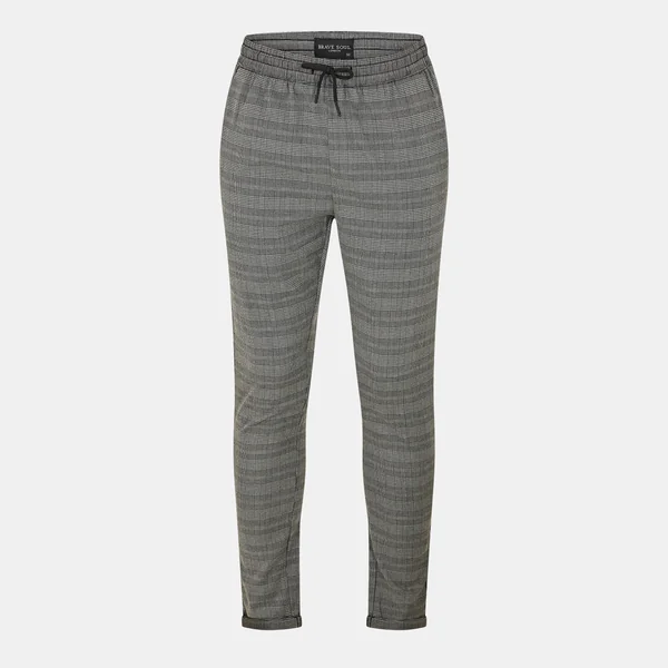 Brave Soul Mens Grey Checked Trouser with Drawstring Waist