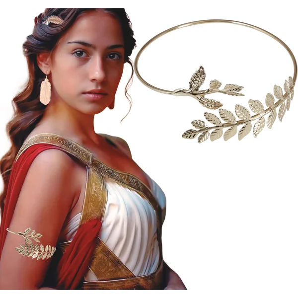 Brazalete metálico de hojas de laurel