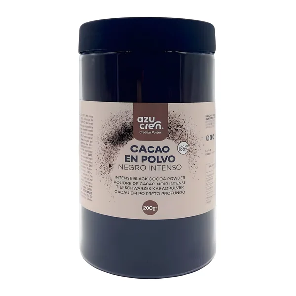 Cacao en polvo negro intenso de 200 gr - Azucren - 100% cacao