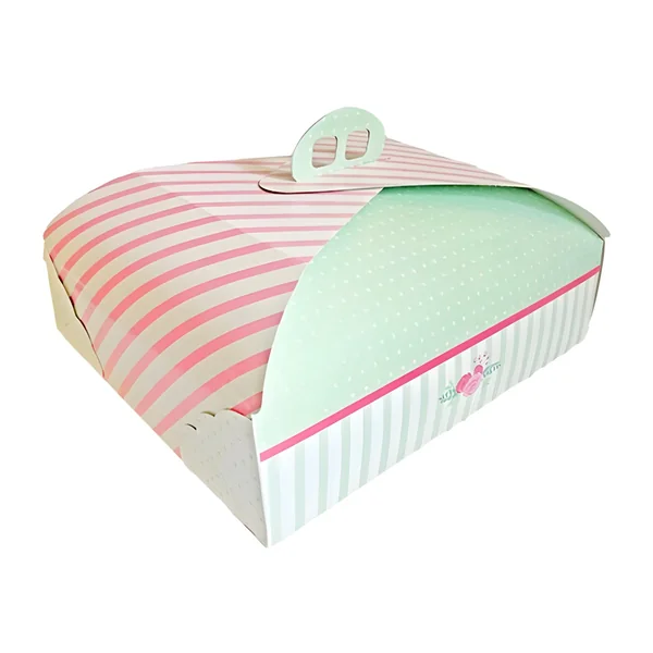 Caja de 33 x 26 x 9 cm para tarta rectangular con asa