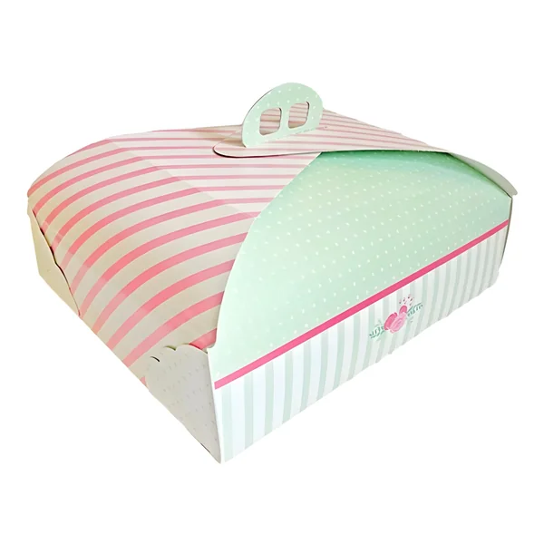 Caja de 35 x 27 x 10 cm para tarta rectangular con asa