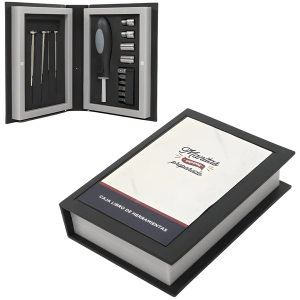 Caja libro con herramientas