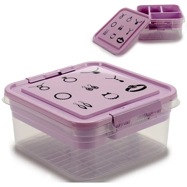 Caja para joyas de plástico con cierre