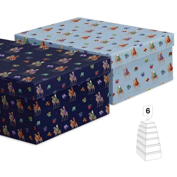 Caja rectangular de Reyes Magos de Oriente - 6 unidades
