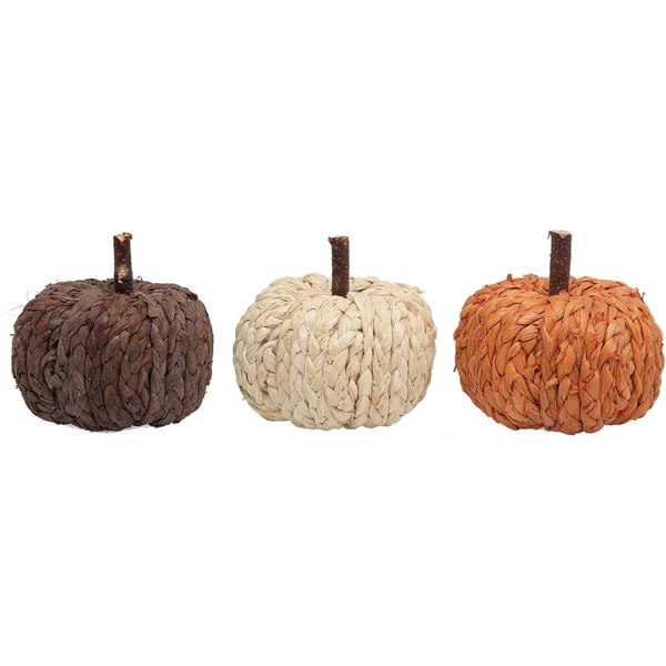Calabazas mini de rafia - 3 unidades