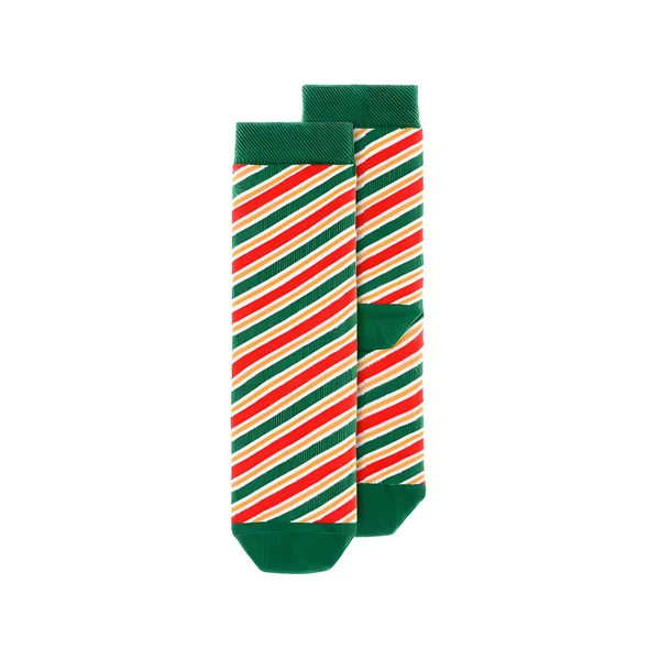 Calcetines a rayas navideños infantiles - 1 par