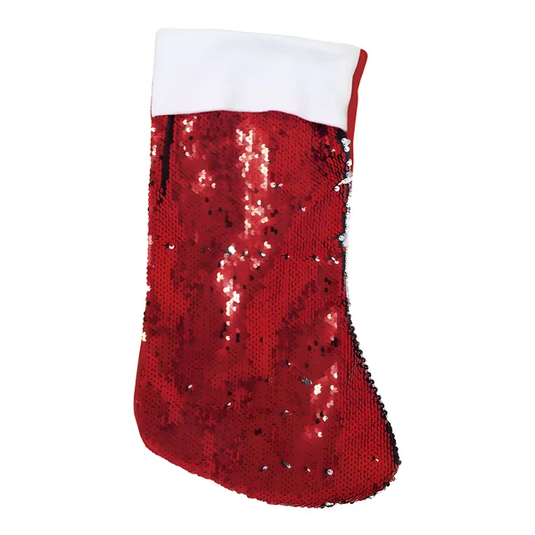 Calcetín de lentejuelas rojas de 45 cm