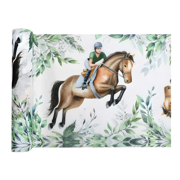 Camino de mesa de 30 cm de caballo - 5 m
