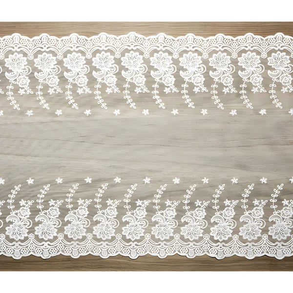 Camino de mesa de 45 cm de encaje blanco decorativo flores - 9 m