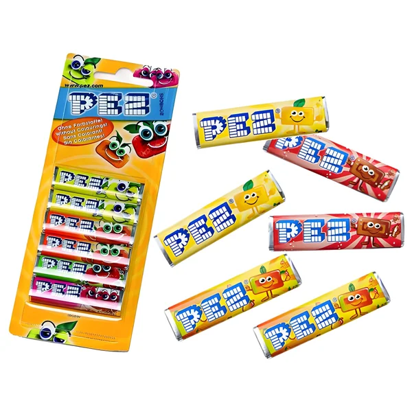 Caramelos comprimidos de sabores frutales Pez - 6 unidades