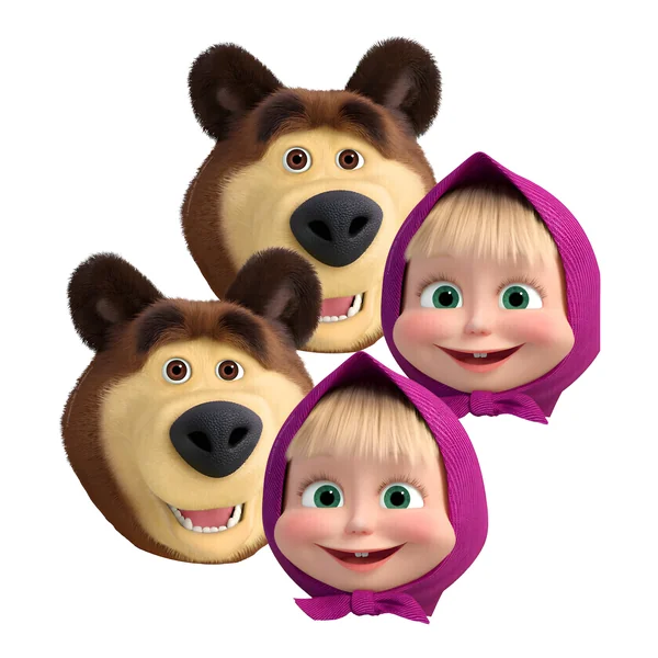 Caretas de Masha y el oso - 6 unidades