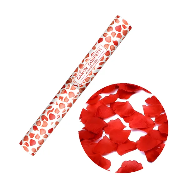 Cañón de confeti de pétalos de papel rojos de 30 cm