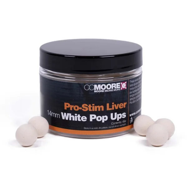 CC Moore Pro-Stim Liver Pop-ups White (14mm)