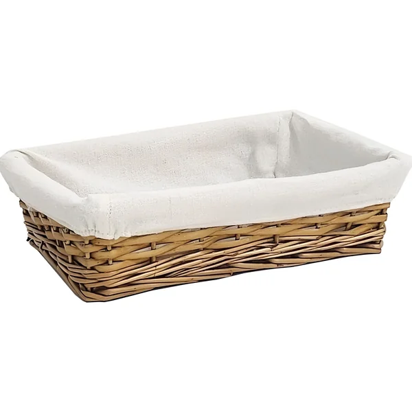 Cesta de 27 x 18 x 7 cm bandeja con tela