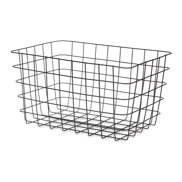 Cesta de 38,5 x 28 x 20,5 cm de metal negra