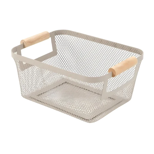 Cesta de metal de 24,3 x 17,3 x 11 cm