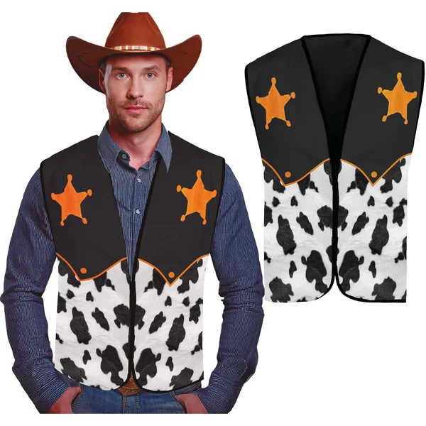 Chaleco de sheriff cowboy para adulto
