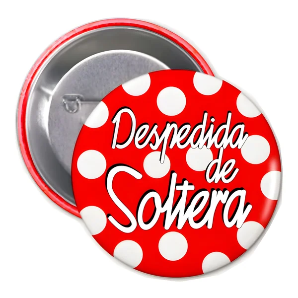 Chapa de despedida de soltera con topos
