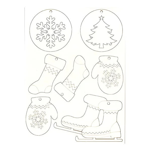 Chipboard de figuras navideñas - Artis decor - 9 piezas