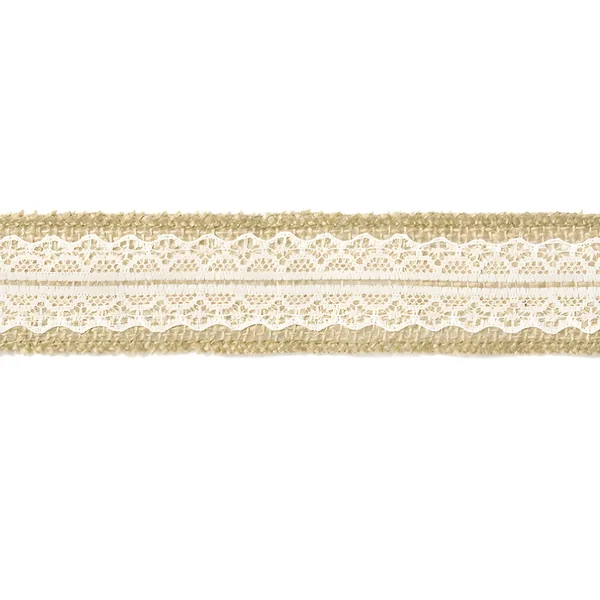 Cinta de rafia con puntilla de 5 cm - 5 m