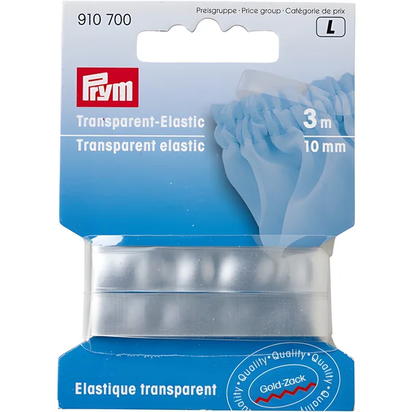 Cinta elástica de 1 cm transparente - Prym - 3 m