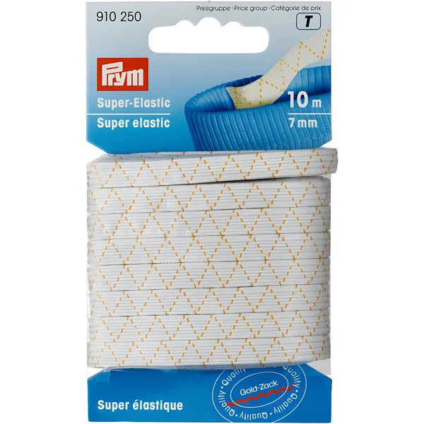 Cinta súper elástica de 0,7 cm blanco - Prym - 10 m
