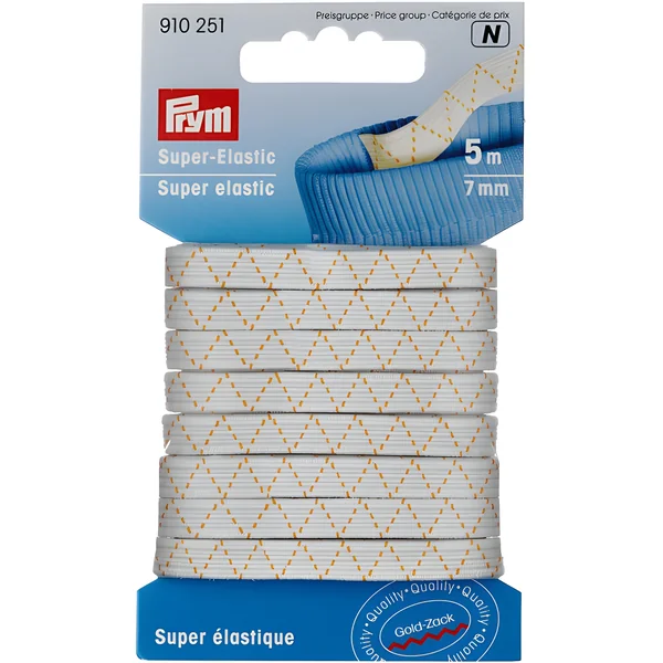 Cinta súper elástica de 0,7 cm blanco - Prym - 5 m